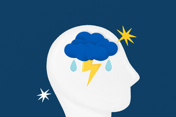 Depressed cloud head, mental health remix © Rawpixel.com