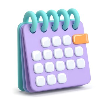 Organized planning with calendar spiral binding date grid and marker