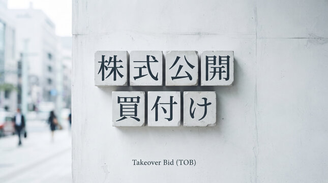 「株式公開買付け」の文字を示すビジネスコンセプト