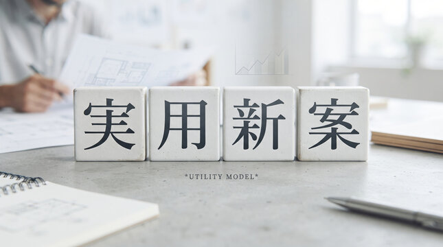 「実用新案」の文字を表現したコンセプト画像