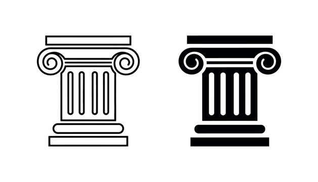 Classic ionic columns side by side illustration