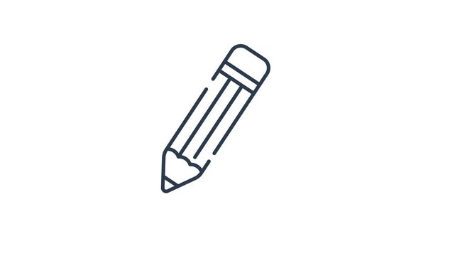 Pencil icon wiggling and rotating writing tool
