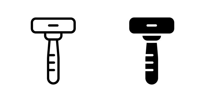 Razor line and glyph icons for shaving and personal grooming care