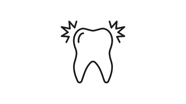 Toothache Animated Icon With Alpha Channel. Dental Pain, Oral Health Issues, And Tooth Sensitivity Motion Graphic. Dentistry And Healthcare. On Transparent Background