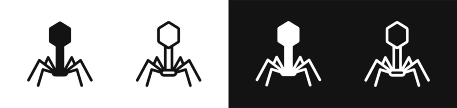 Bacteriophage virus icon set