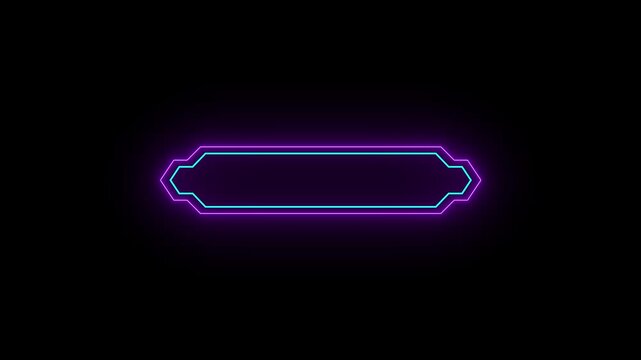 Minimalist neon purple and cyan lower third sci fi frame banner 4k video with 25 fps