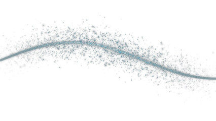Fototapeta premium Abstract blue wavy light particle trail isolated on a transparent background transparent background