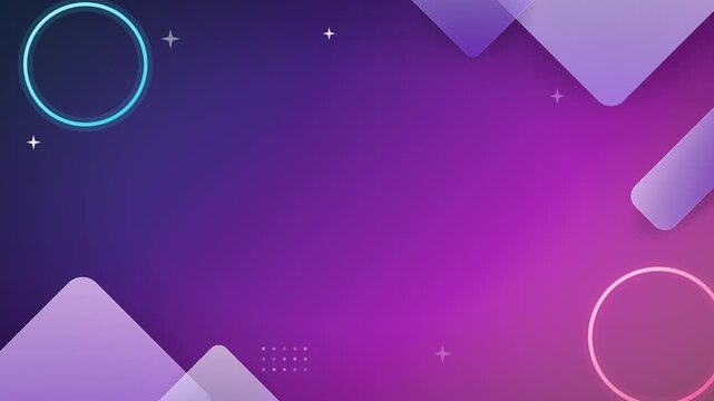 Elegant midnight purple presentation background with geometric shapes and copy space.