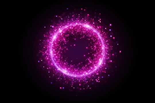 Glowing pink magic energy circle