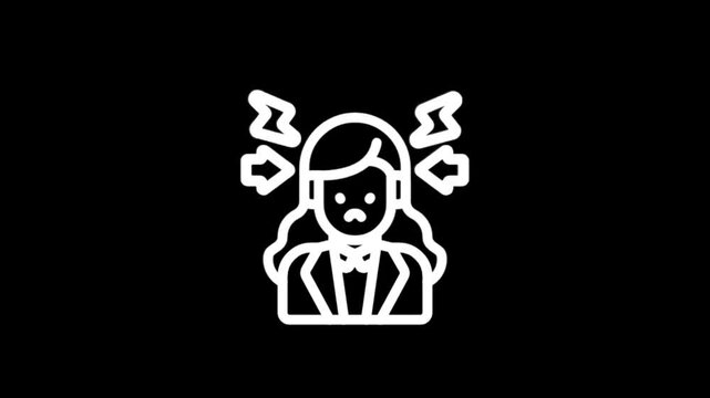 Frustrated woman with arrows and lightning bolts symbolizing stress and overwhelm