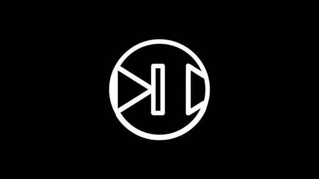 Next track button icon animation for media playback controls