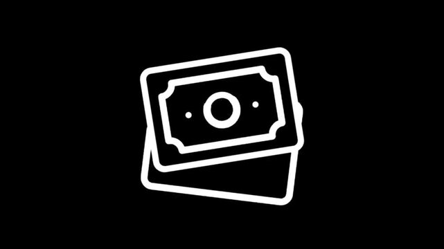 Animated stack of cash icons representing financial growth and wealth accumulation