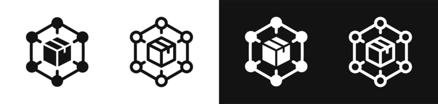 Supply chain logistics icon set vector illustration
