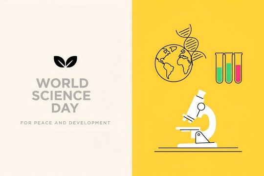 World science day for peace and development banner template