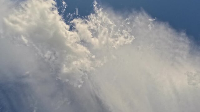 Sky Time Lapse 0003 - Deep Blue Sky with Dynamic Moving White Clouds