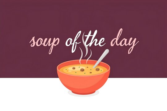 Soup of the day concept steaming bowl of delicious hot soup