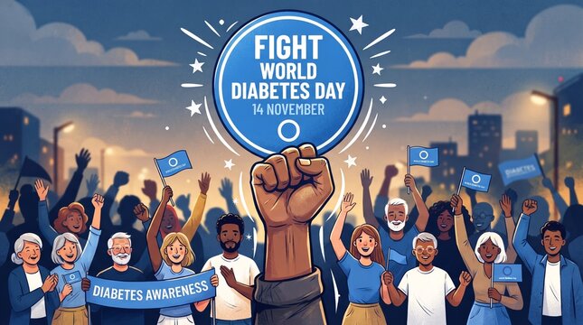 People celebrating world diabetes day november
