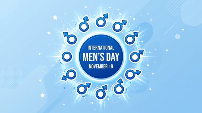 International men's day illustration with male symbols