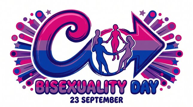 Celebrating bisexuality day colorful vector illustration