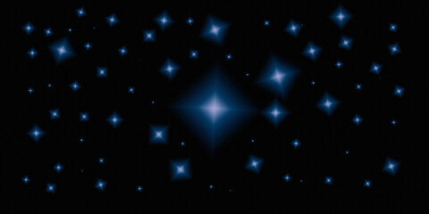 Cosmic space stars and nebula cluster glowing in darkness © shofique