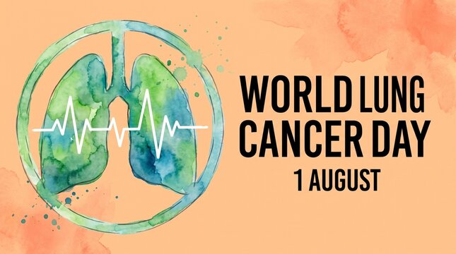 World lung cancer day illustration with lungs graphic