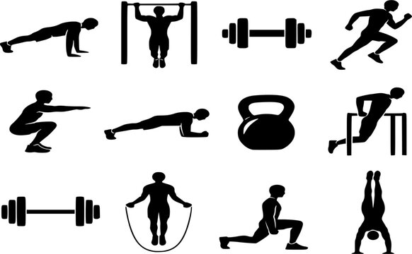 fitness icon set