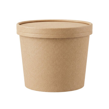 Blank brown kraft paper ice cream tub mockup