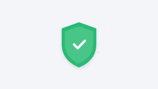 Antivirus shield blocking malware bugs flat animation loop