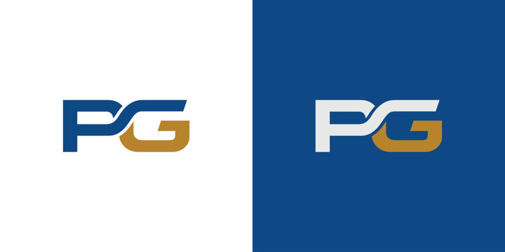 Modern and strong letter PG initials logo design