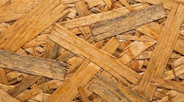 Oriented Strand Board Texture with natural brown wood chips for sustainable construction projects, architectural design, and DIY home improvement blogs