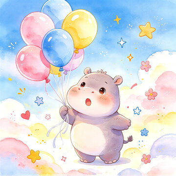 teddy bear with balloons