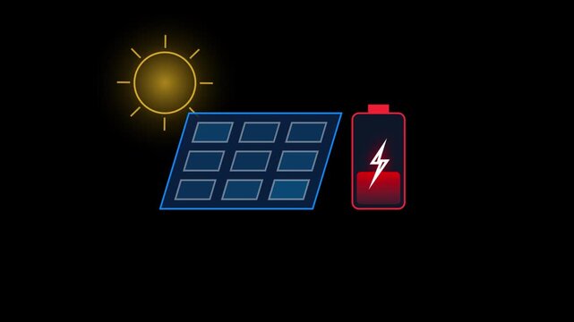 Solar Panel Charging Battery Icon Renewable Energy Concept