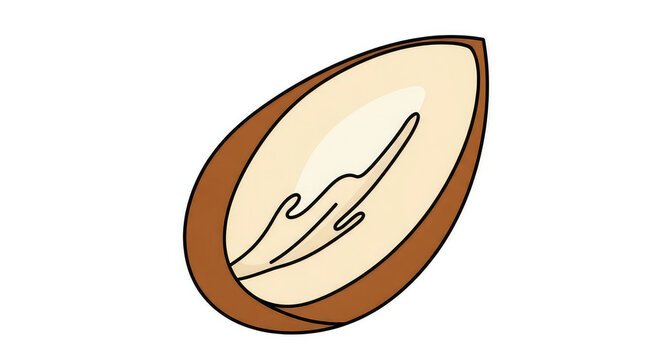 Healthy almond nut raw organic seed brown skin texture isolated on