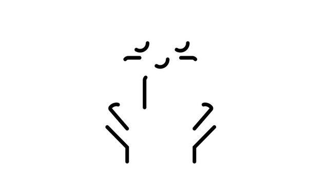 support hand people signs protect line 2d video animation clipart
