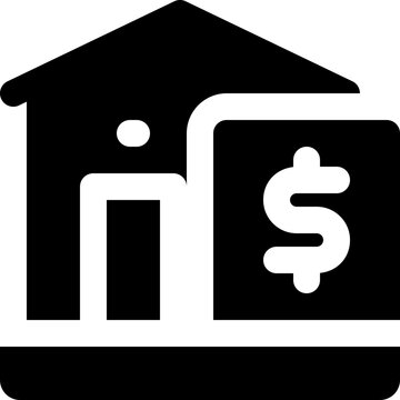 mortgage glyph icon. Strong and solid vector icon for websites, mobile interfaces, presentations, and visual branding. High quality and easy to edit.