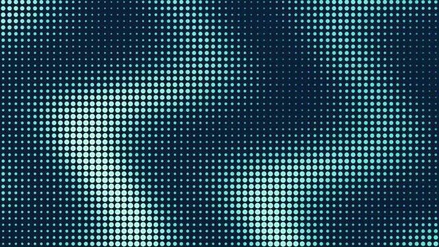 Abstract digital LED dot matrix video background, glowing cyan halftime grid pattern, cyber security motion graphic