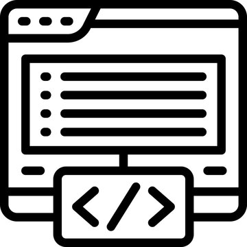 coding line icon. Clean and minimalist vector icon for websites, mobile apps, presentations, and logos. Fully scalable and customizable for any project.