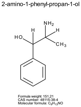 Chemical structure of 2-amino-1-phenyl-propan-1-ol, drug substance