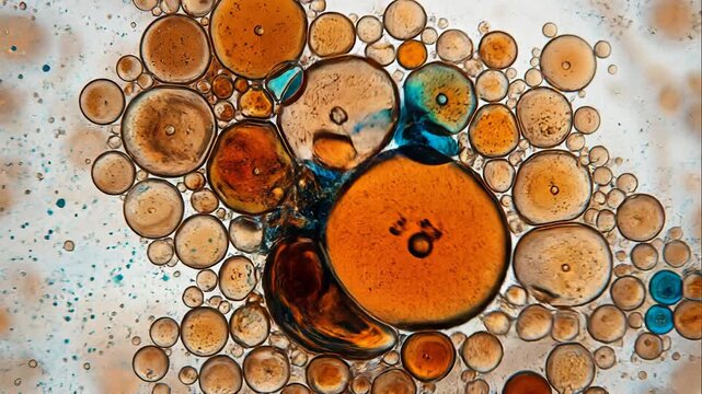 Detailed microscopic closeup of bacteria and microbes, diverse microorganisms, cellular formations, microbial colonies, microbiology research, infection science, biomedical imaging, scientific backgro