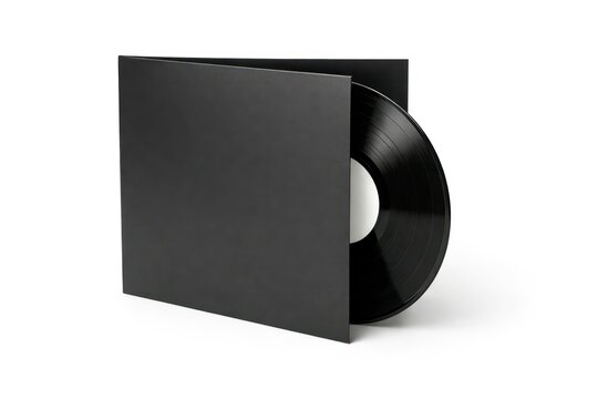 Black vinyl record with sleeve.