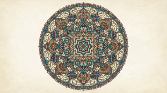 Intricate decorative mandala pattern with oriental motifs