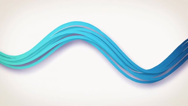 Tangled dark lines untangling into smooth blue wave animation