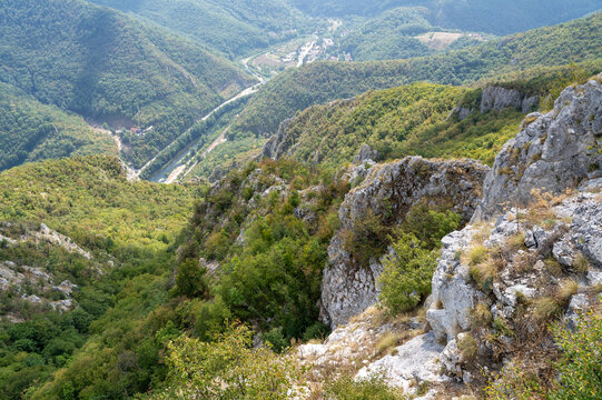 Mountain Valley Between Cliffs