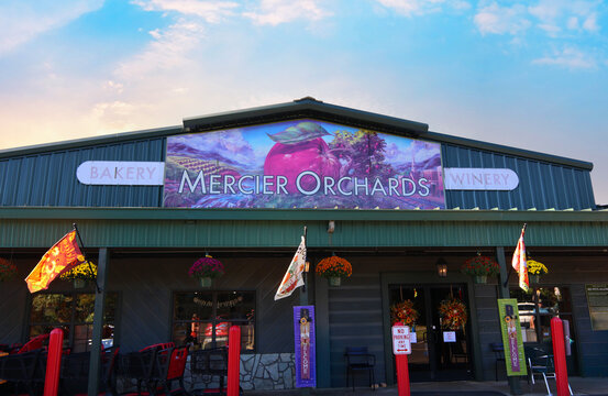 Main entrance to Mercier Orchards in Blue Ridge, Georgia.