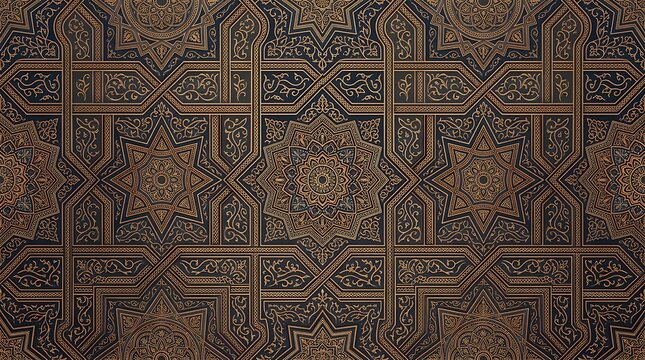 Elegant seamless geometric ornament pattern featuring repeating traditional decorative motifs and intricate symmetrical cultural design elements geometric ornament pattern design decorative motif