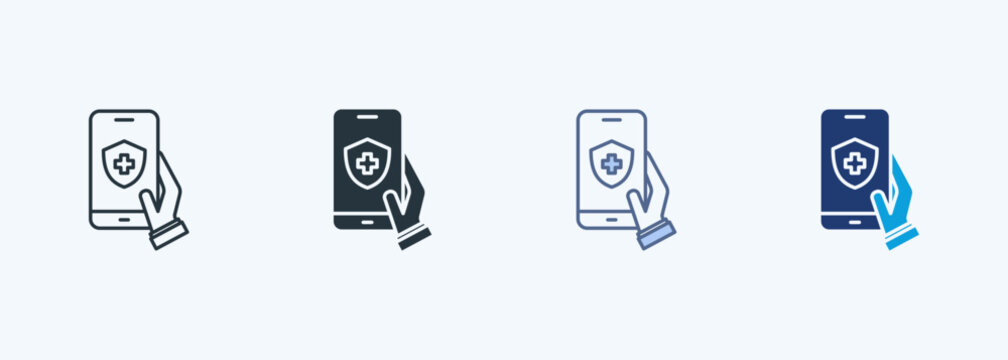 Online Multiple Style Icon Vector Illustration