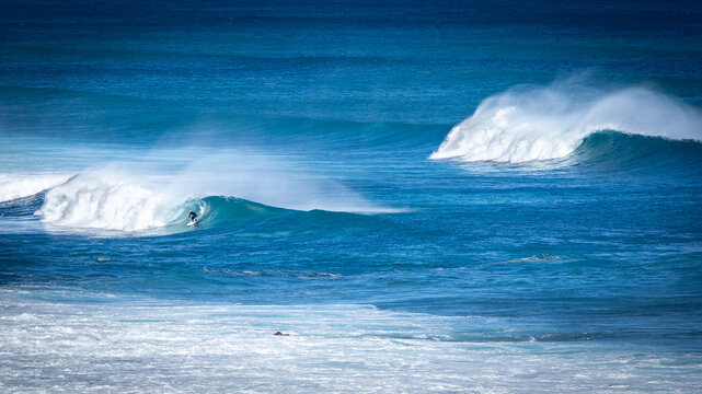 Yallingup, Three Bears surf break, landscape, coastal, surfer, breaking waves, surfing, Dunsborough, Margaret River region