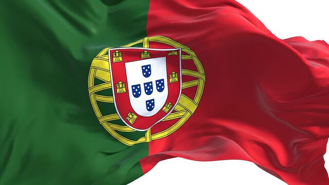 Portuguese flag, Portugal flag, Portuguese flag waving.