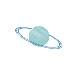 Blue Planet with Orbiting Rings - Isolated Space Graphic © Zioranu71