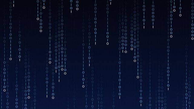 Binary Rain Falling Code 4K Motion Video